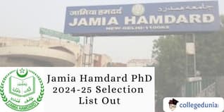Jamia Hamdard PhD 2024-25 Selection List Out; Check Fee Details Here